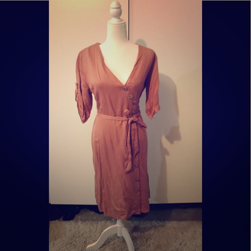 Taupe color dress with buttons. Size large 8-10